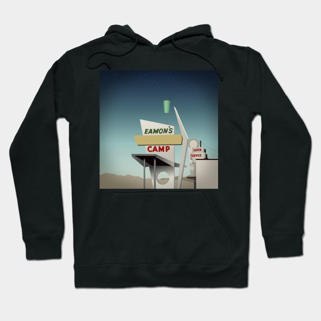 Mid-Century Modern Landscape Art Hoodie by Spindriftdesigns